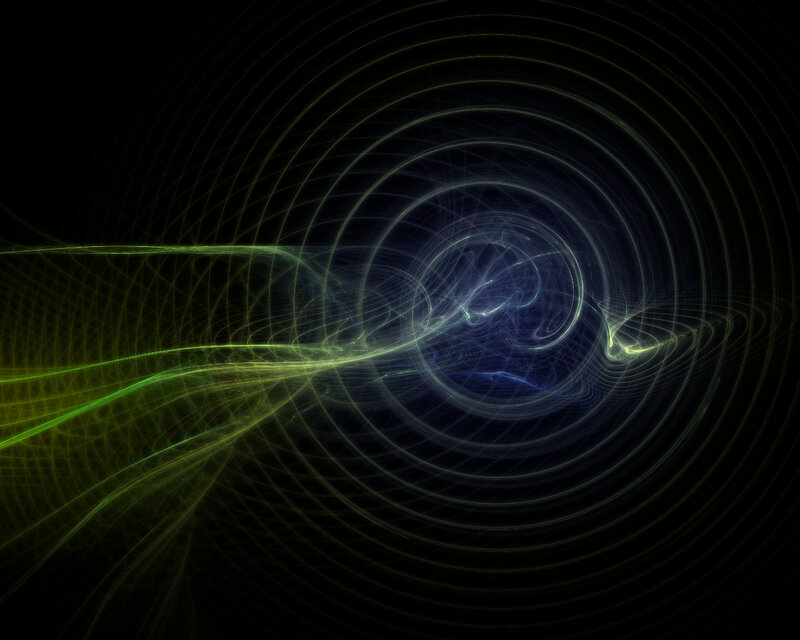 Green and Blue Light Swirls — Dynamic, Abstract, Light Trails
