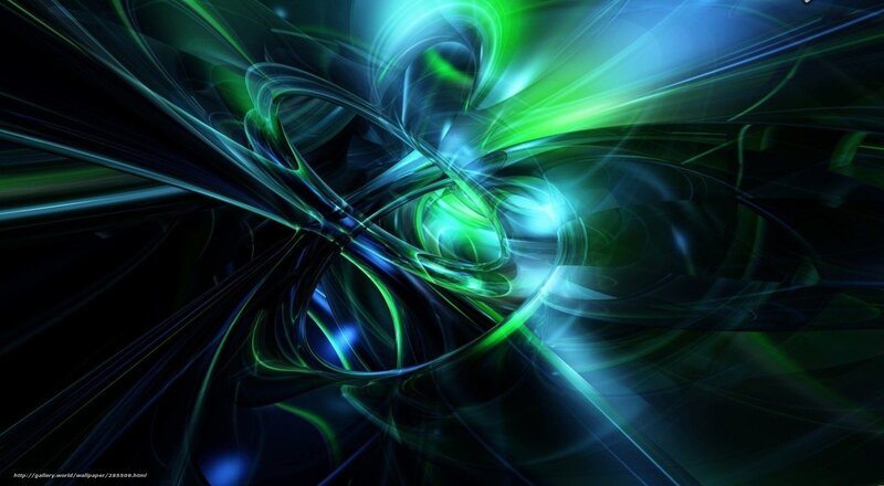 Green and Blue Light Swirls — Dynamic, Abstract