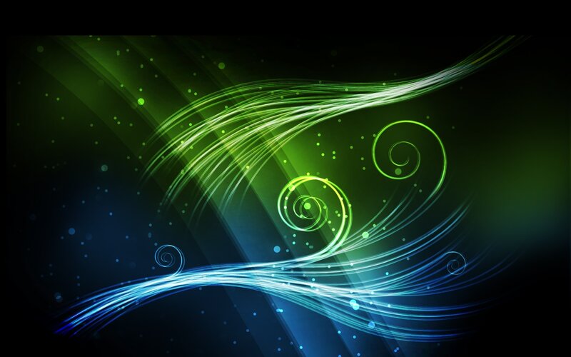 Green and Blue Light Swirls — Dynamic