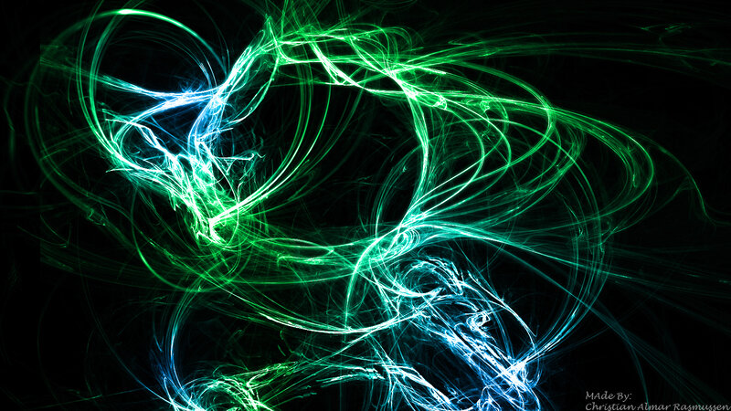 Green and Blue Light Trails