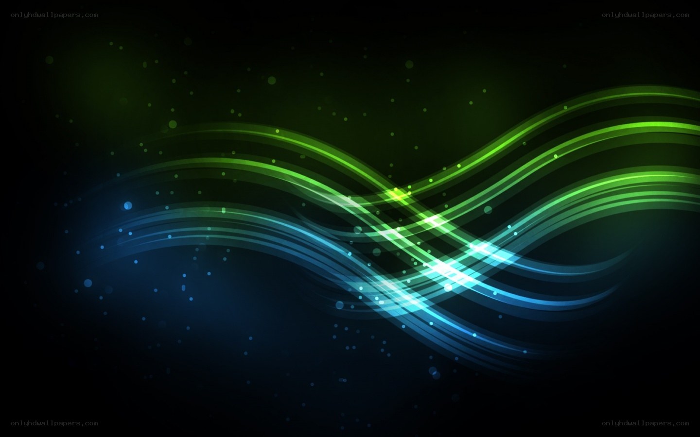 green and blue light waves