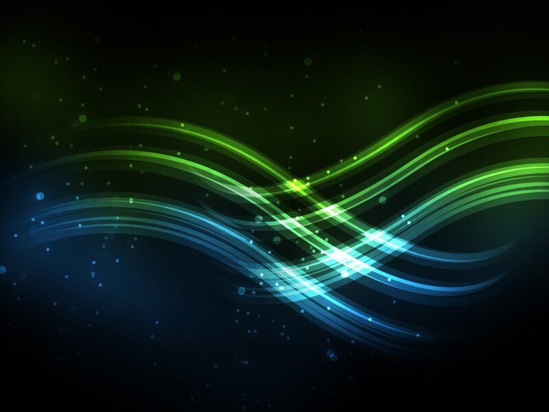 green and blue light waves