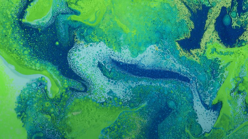 Green and Blue Liquid Swirls