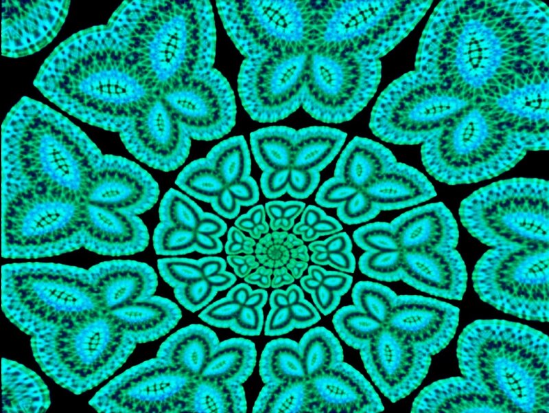 Green and Blue Mandala — Hypnotic, Abstract, Pattern
