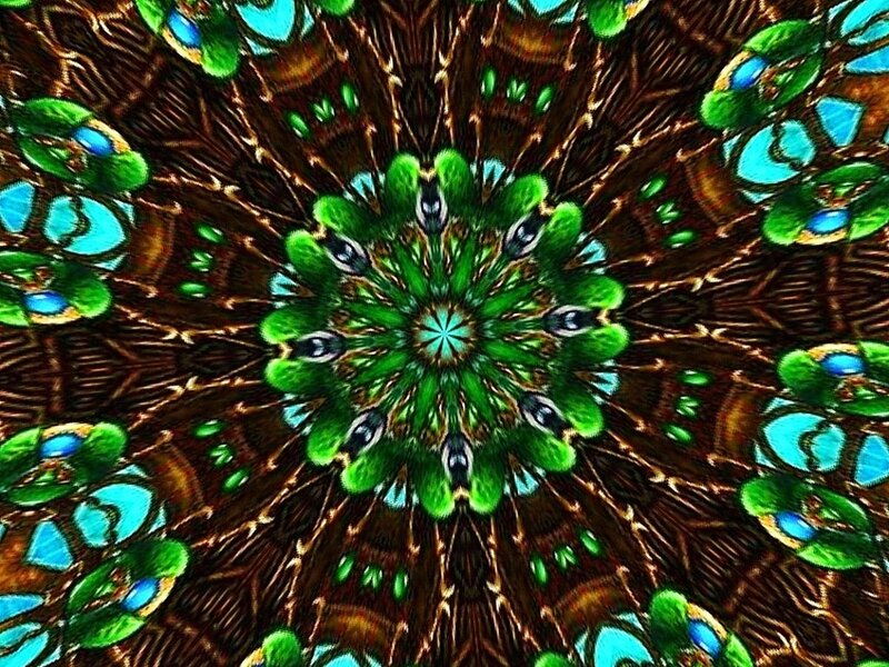 Green and Blue Mandala — Hypnotic, Abstract