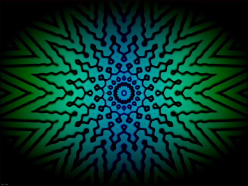 green and blue mandala pattern