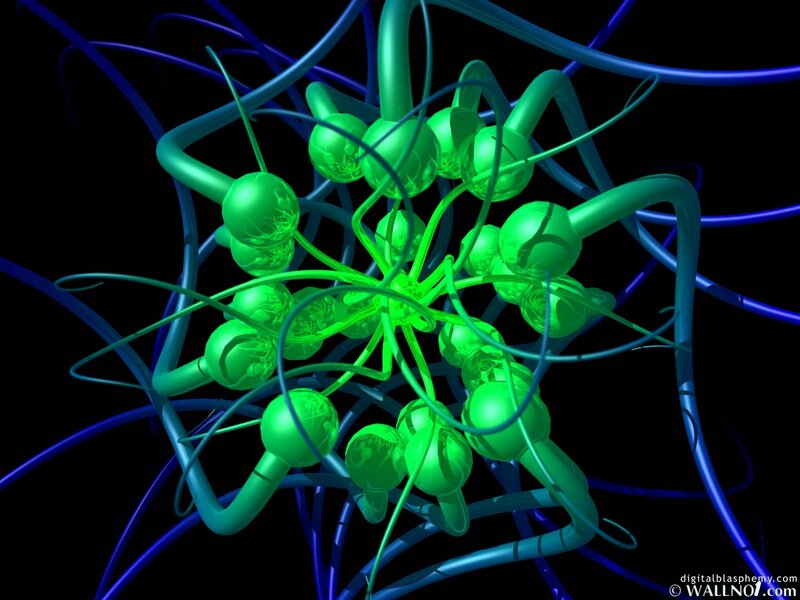 Green and Blue Molecular Structure