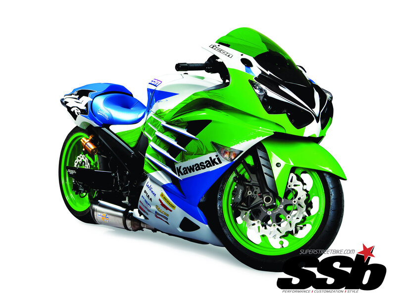 Green and Blue Motorcycle
