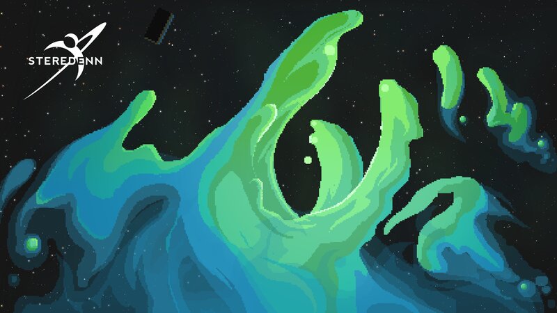 Green and Blue Nebula — Cosmic, Night