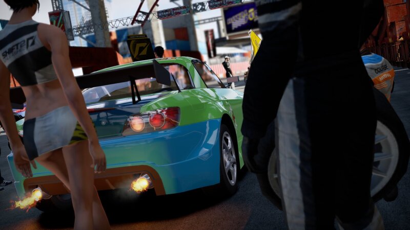 Green and Blue Race Car — Competitive