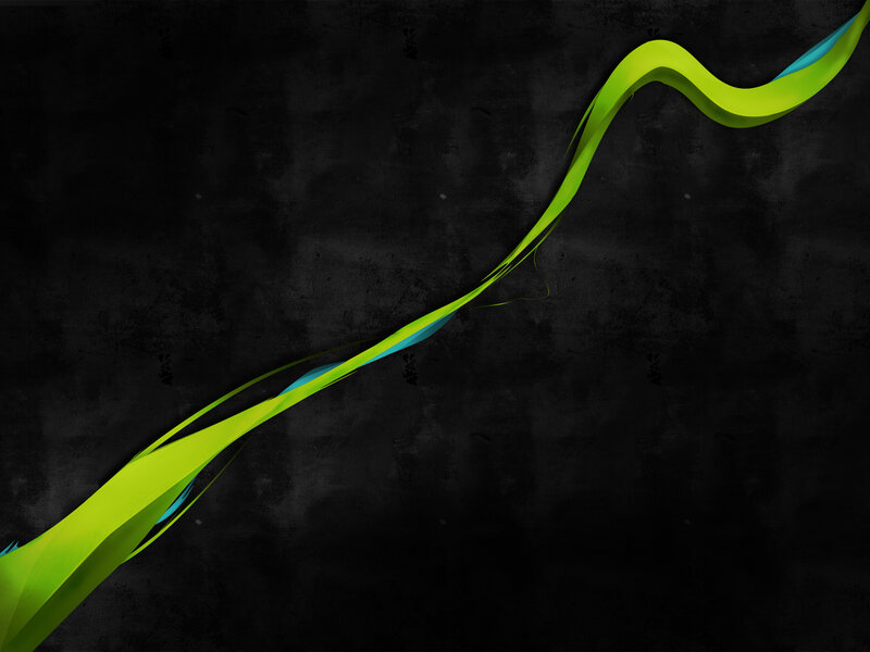 Green and Blue Ribbon — Black, Dynamic, Abstract, Background