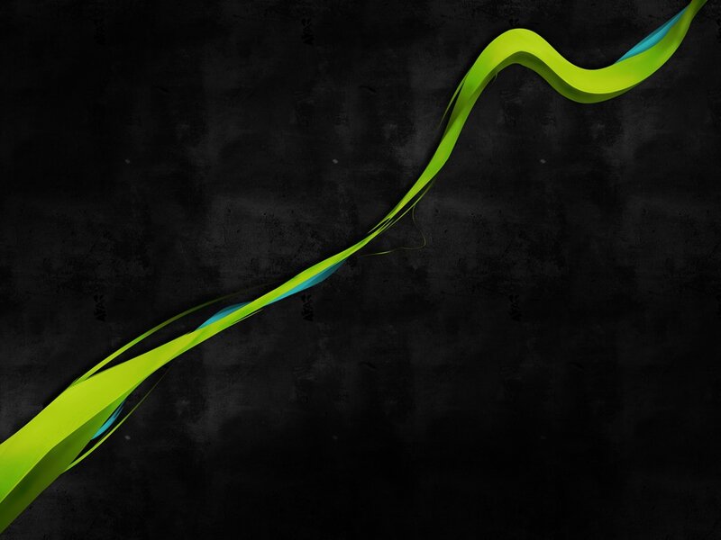 Green and Blue Ribbon — Black, Dynamic, Abstract