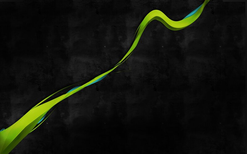 Green and Blue Ribbon — Black, Dynamic