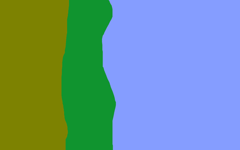 green and blue shapes