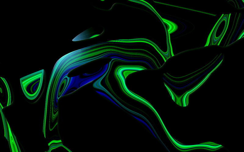 Green and Blue Swirls — Dynamic, Abstract, Lines
