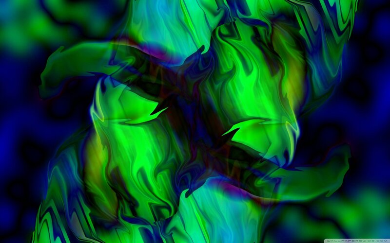 Green and Blue Swirls — Dynamic, Abstract