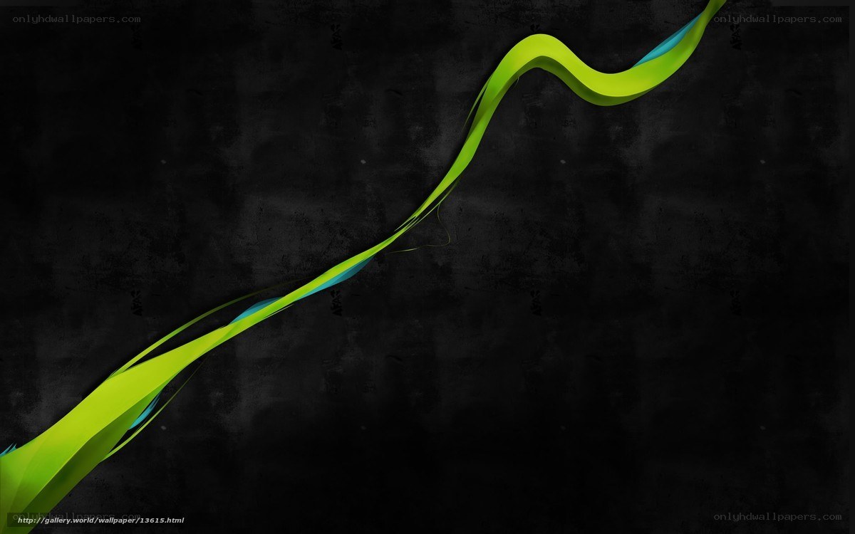 Green and blue wave on dark background