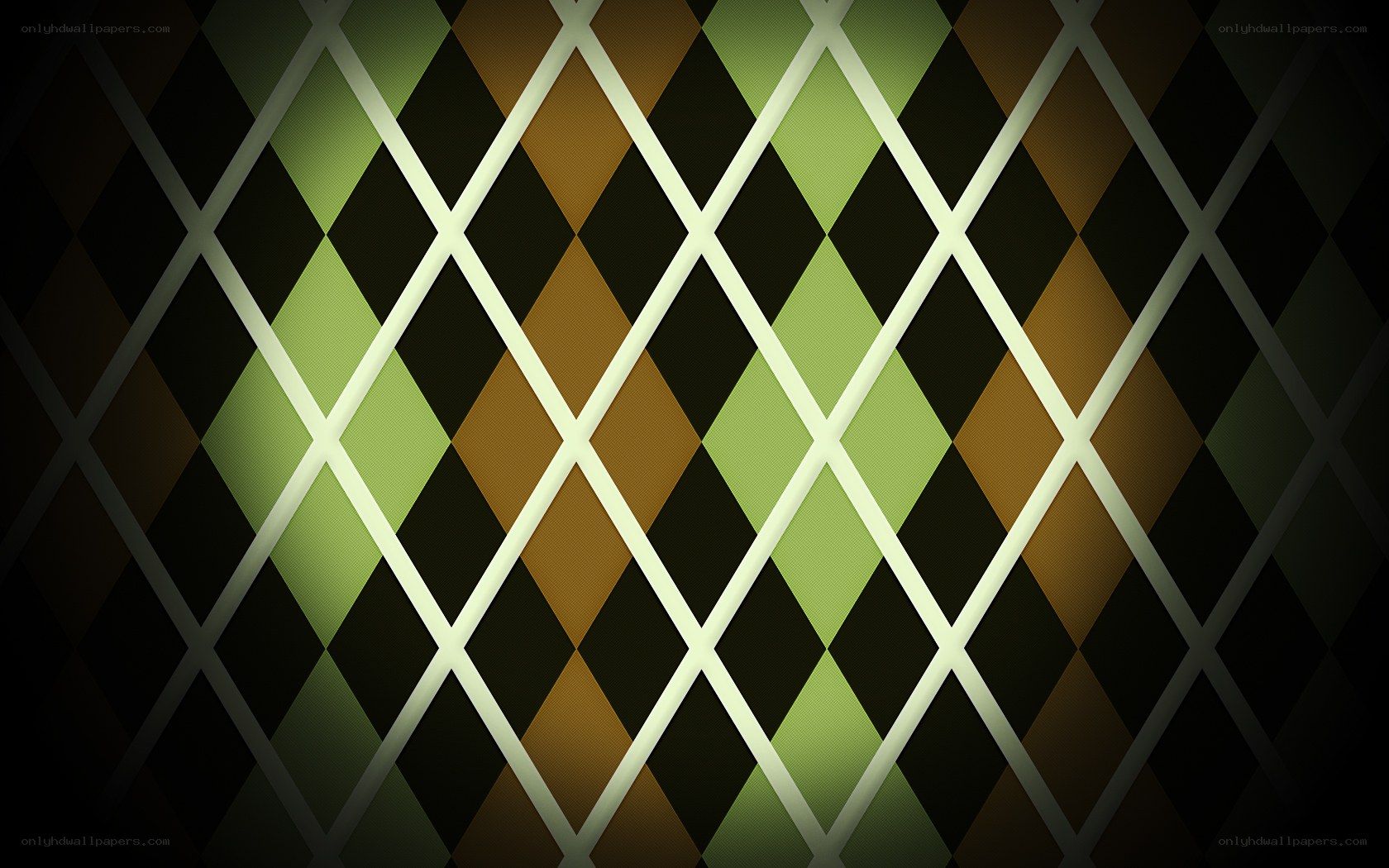 green and brown argyle pattern