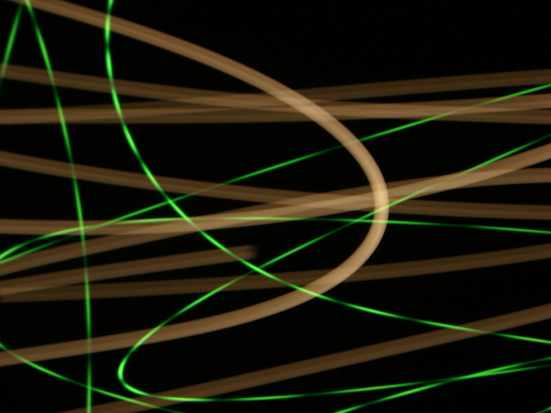 Green and Brown Light Trails