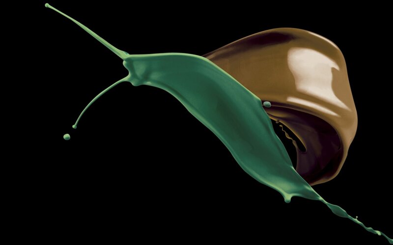 Green and Brown Liquid Splash