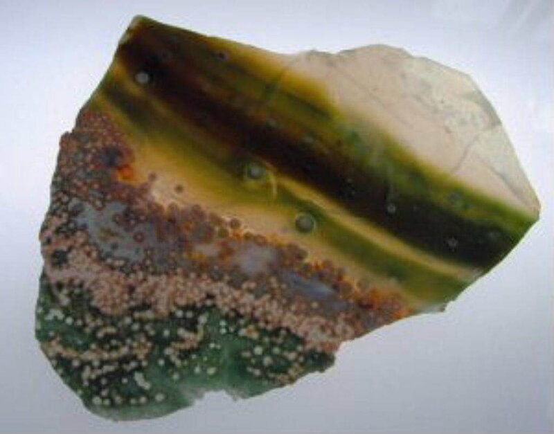 green and brown mineral specimen