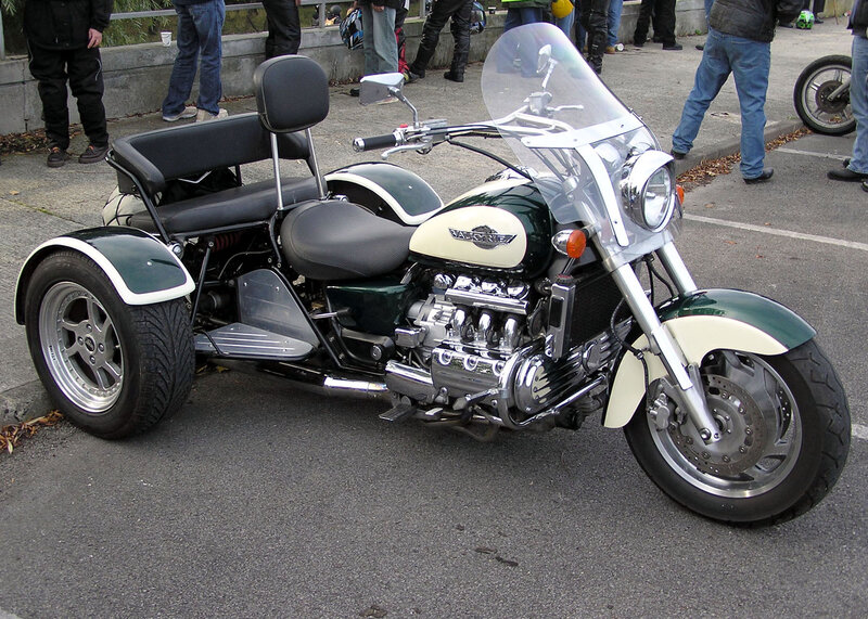 Green and Cream Trike Motorcycle
