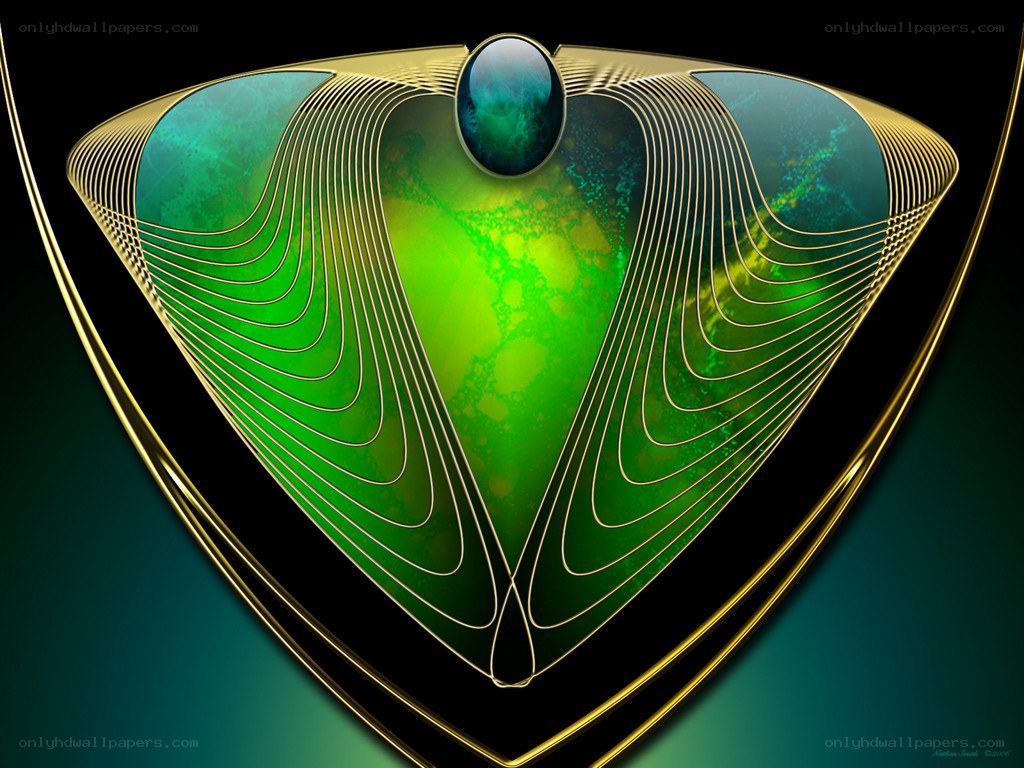Green and gold abstract art