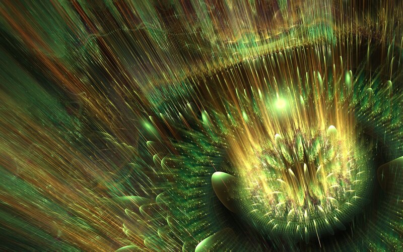 Green and Gold Fractal Explosion