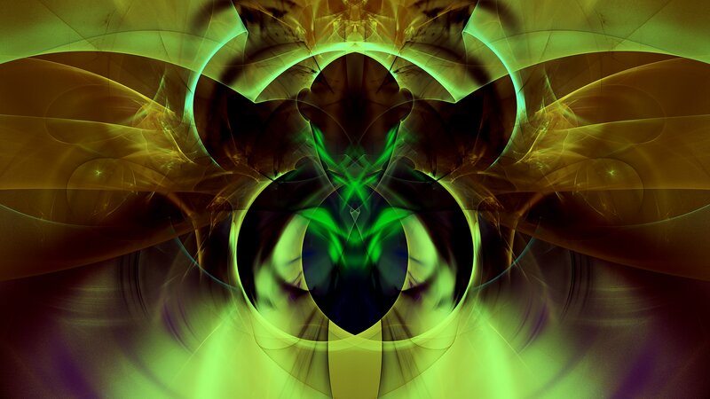 Green and Gold Fractal Pattern