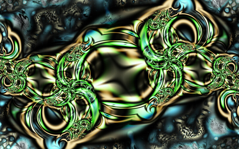 Green and Gold Fractal Patterns