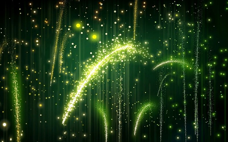 Green and Gold Light Trails
