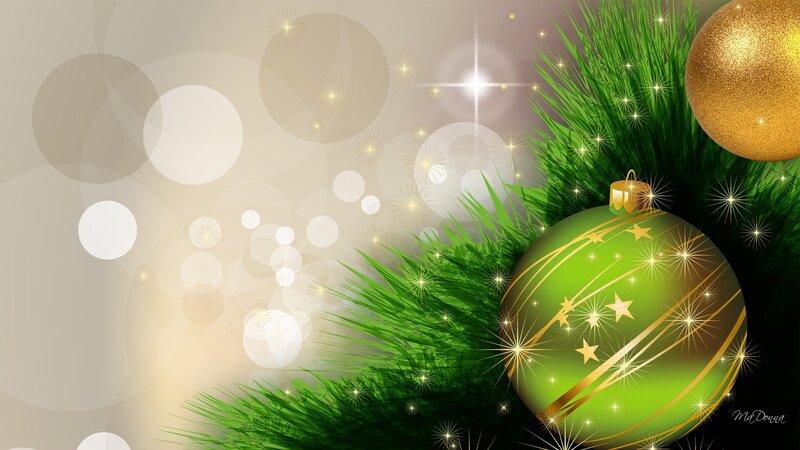 Green and Gold Ornaments