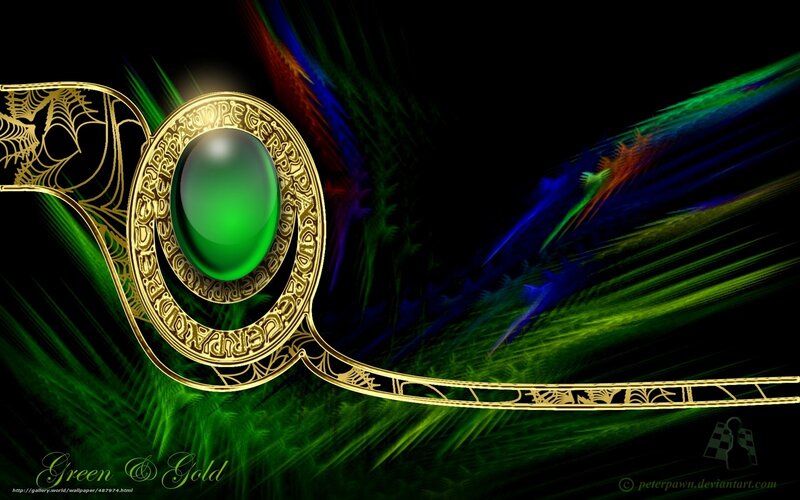 Green and Gold Ornate Design