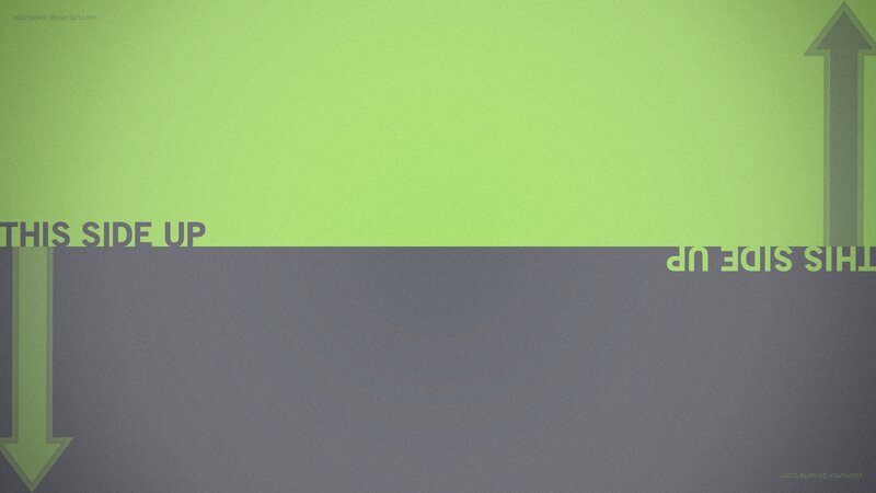 green and gray side up graphic