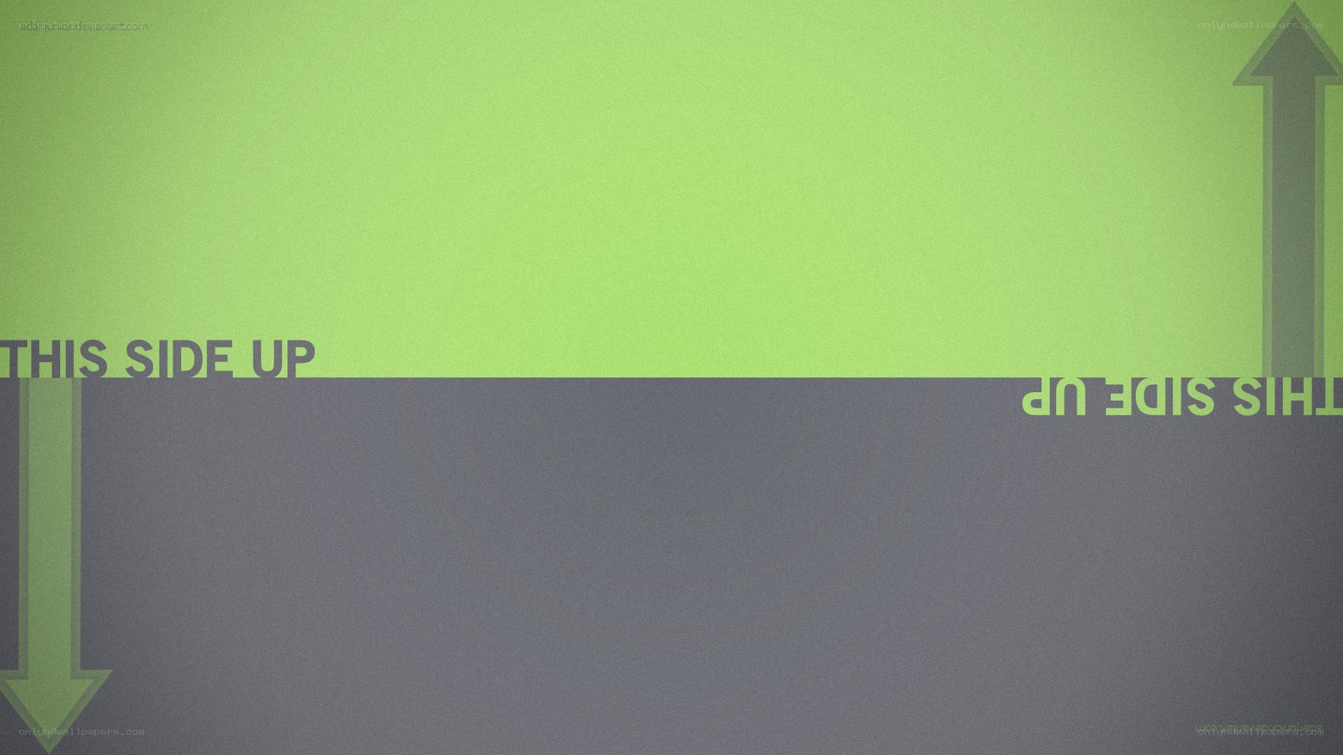 green and gray side up graphic