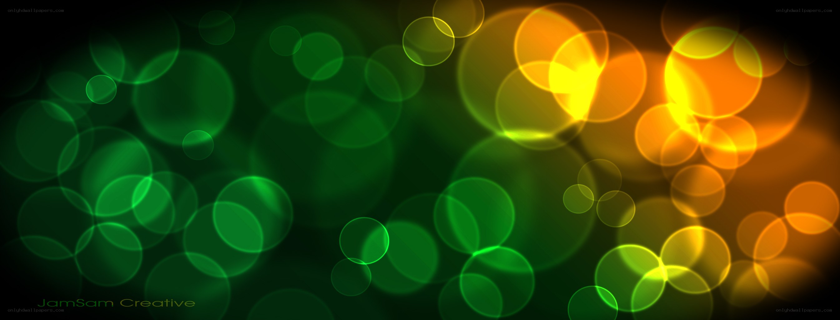 green and orange bokeh lights