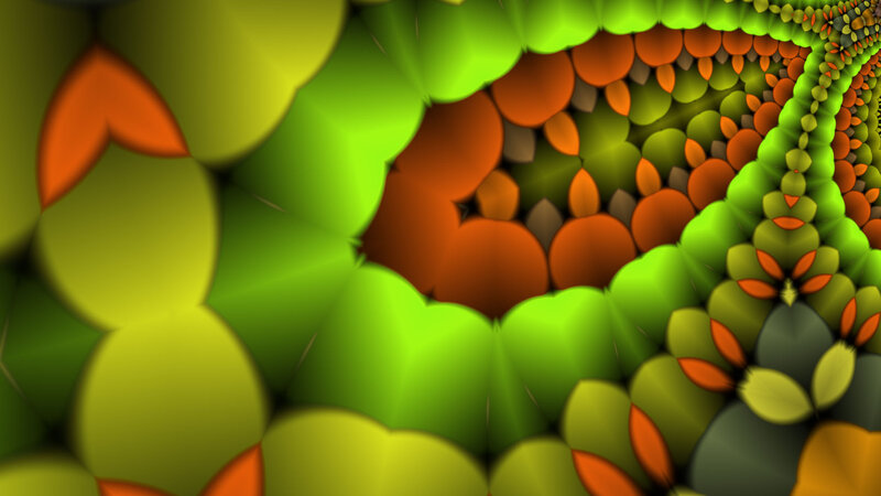 Green and Orange Fractal Pattern — Hypnotic