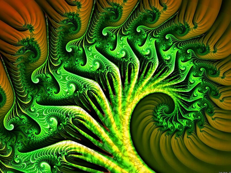 Green and Orange Fractal Pattern
