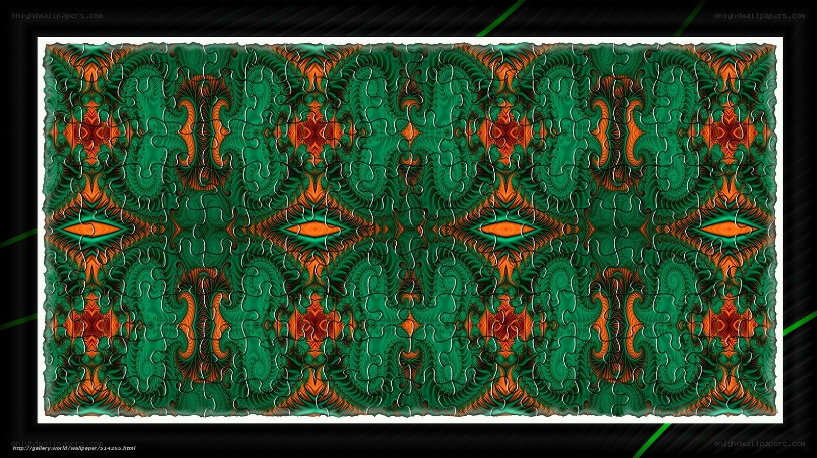 Green and orange fractal puzzle