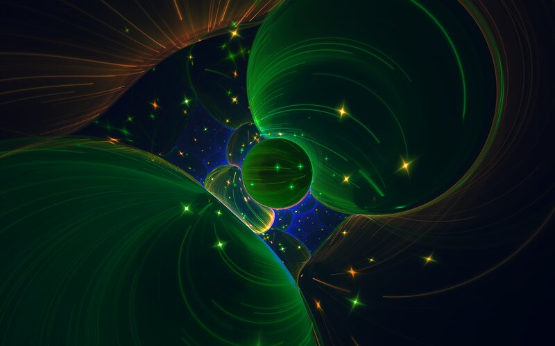 Green and Orange Light Swirls — Cosmic