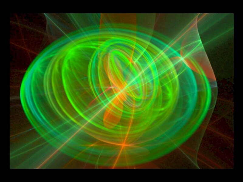 Green and Orange Light Swirls