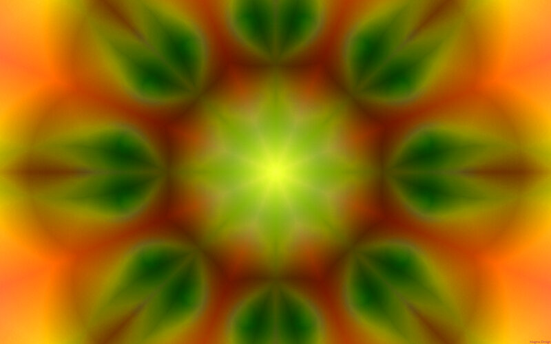 green and orange mandala pattern