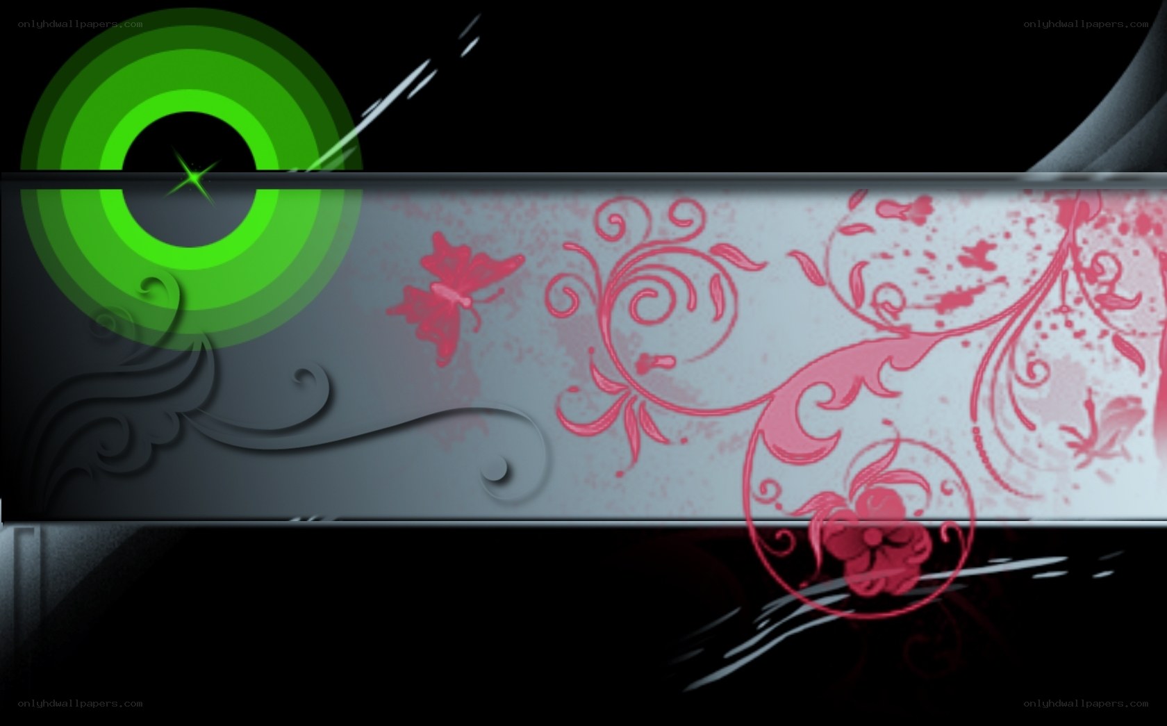green and pink abstract design