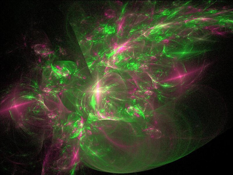 Green and Pink Fractal Patterns — Ethereal