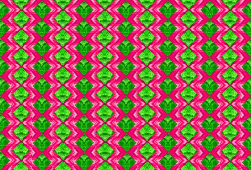 green and pink geometric pattern