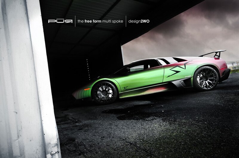 green and pink sports car