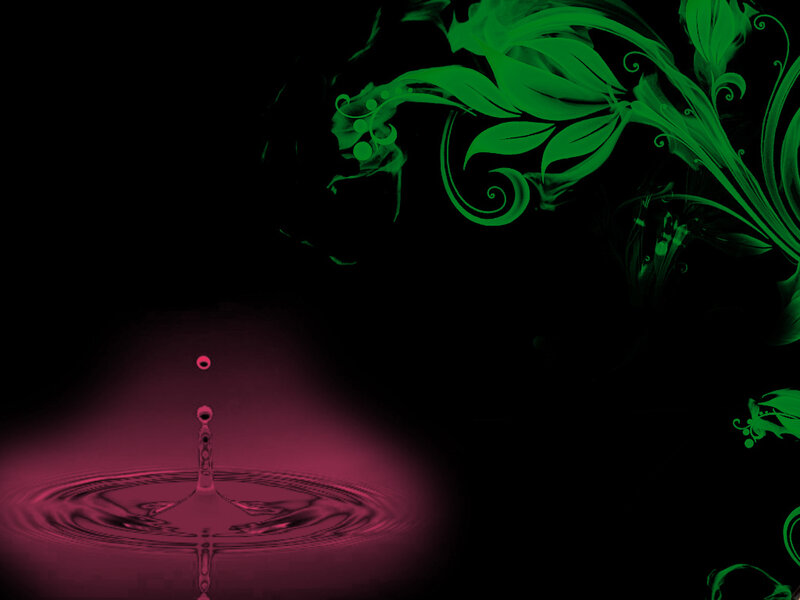 green and pink water drop art