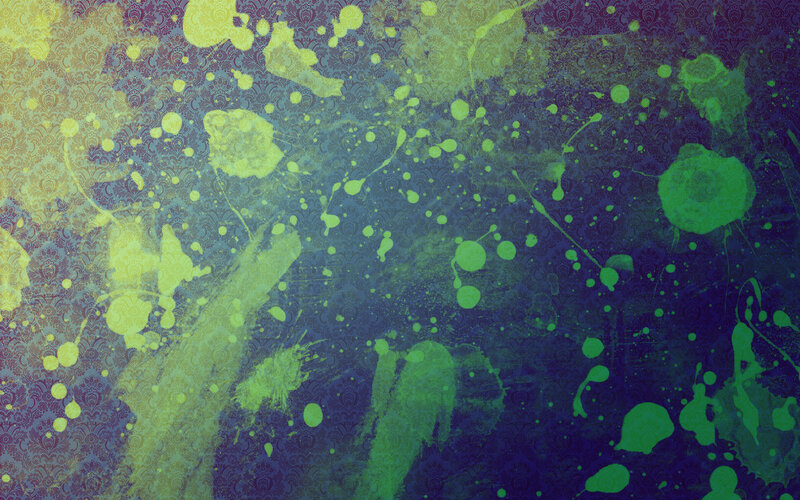 green and purple abstract splatter