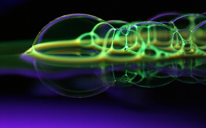 Green and Purple Bubbles — Dramatic