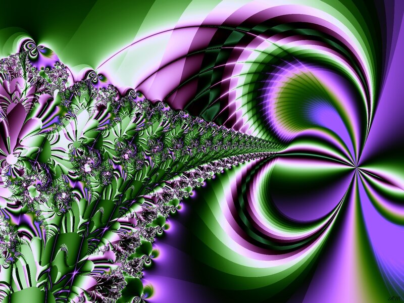 green and purple fractal art